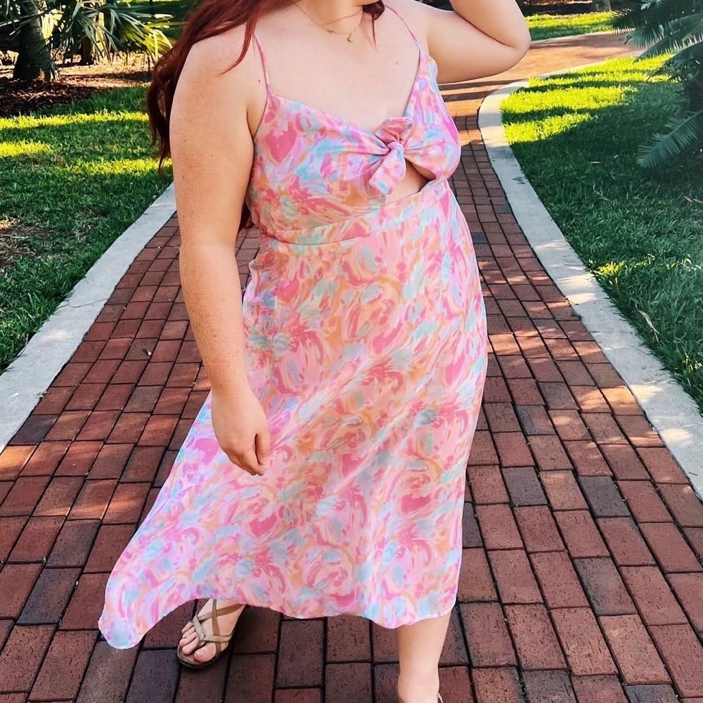 Peach Love California Pink Floral Women's Dress